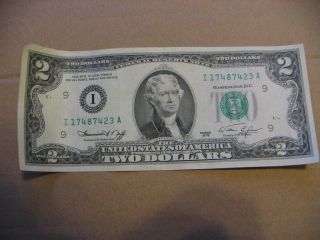 Two Dollar Bill 1976 I 17487423 A Bicentennial Light Crease photo