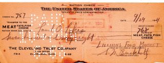 1944 Ww Ii U.  S.  Government Ration Check Office Of Price Administration photo