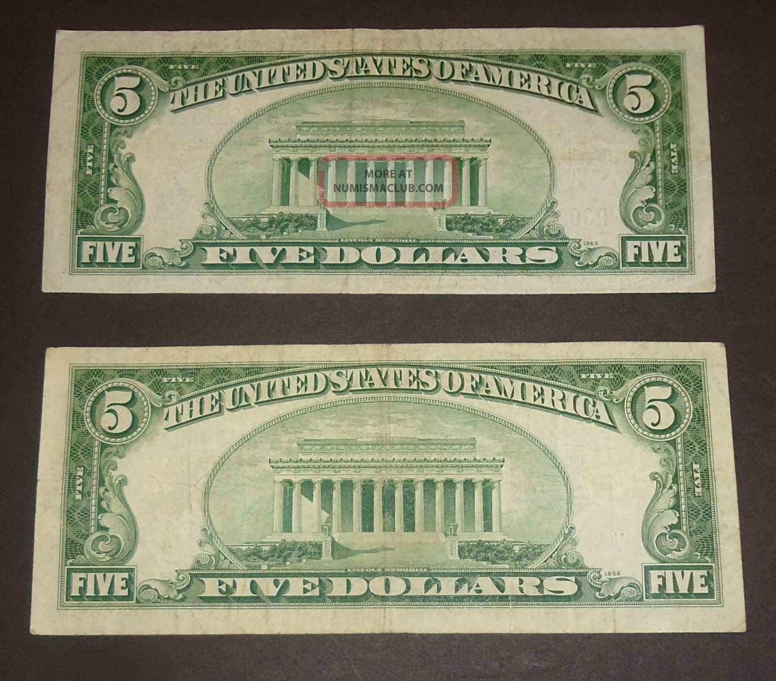 Two 1934 D $5 silver Certificate circulated fine (see Scans)