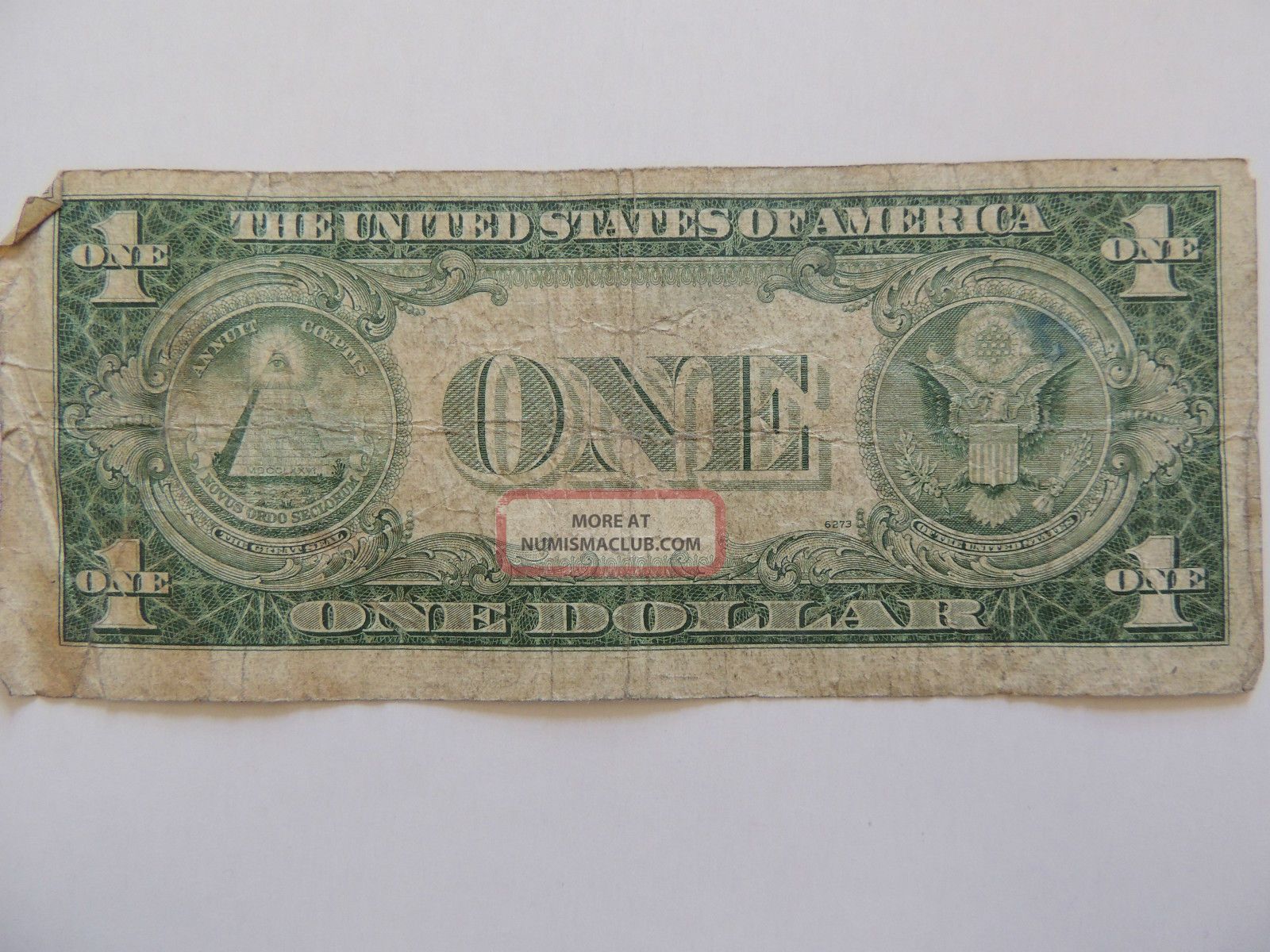 1935e One Dollar Silver Certificate Blue Seal M Series Note