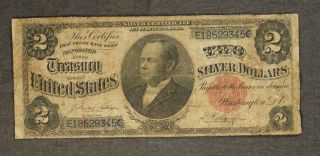 Series 1891 Silver Certificate $2 Note Fr 246 - Vg+/fine photo