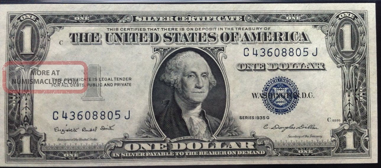 1935 $1 Silver Certificate Note Pmg Graded As 64 Epq Choice Uncirculated