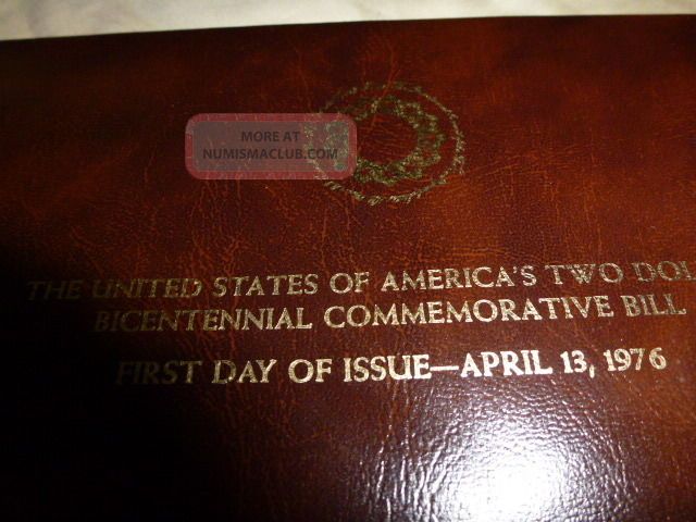 1976 bicentennial commemorative first day issue 2 dollar bill case