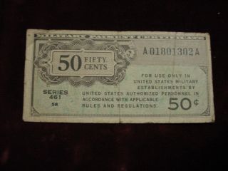 Military Payment Certificate 50 Cents Series 461 Fine photo