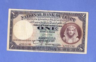 1941 National Bank Of Egypt 1 Pound / Signed By Nixon - S.  902498 photo
