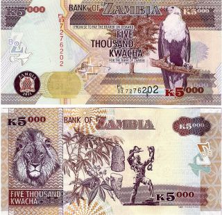 Zambia 5000 Kwacha P - 45g,  2011 Unc Banknote Africa photo