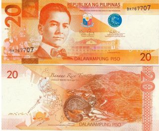 Philippines 20 Pesos 2010 P - 206 Unc Banknote Asia photo