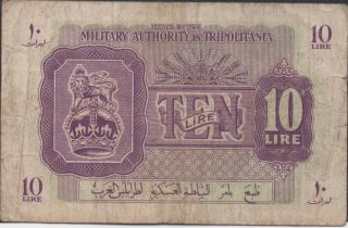 Libya,  10 Lire,  Nd.  1940 ' S,  M 4a,  Ww Ii Issue photo