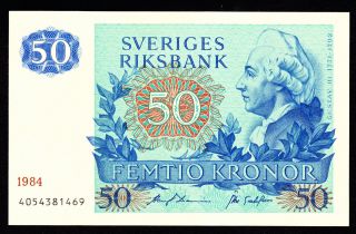 Sweden 50 Kronor 1984 Pick 53d Unc -. photo