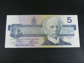 1986 Gem Unc Canadian Canada Crow Bouey Enn $5 Five Dollar Bc - 56a Yellow Bpn photo