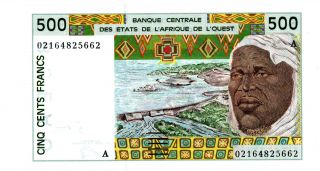 West African States P - 110am 500 Francs (20) 02. . . . .  Unc photo