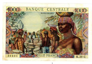 Equatorial Africa State P - 5 1000 Francs No Date (1963). . . . .  Vf photo