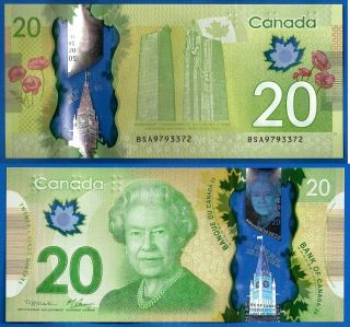 Canada 20 Dollars 2012 Prefix Bsa Unc Monument Flower Queen World photo