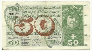 Switzerland 50 Francs/franchi/franken 1972 - Vf - photo