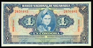 1 Cordoba Nicaragua 1951 Gem Unc photo