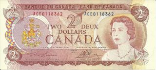 1974 Canadian $2 Banknote Age0118362 (10255) photo