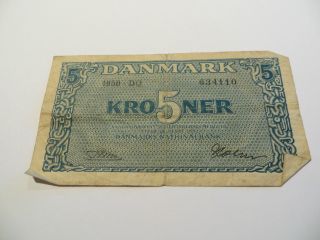 1956 Denmark Five Kroner Danmarks Nationalbank photo