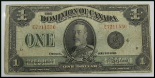 Canada Dominion Of Canada 1923 $1 Fine (black Seal Group 4) photo