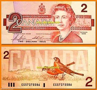 Canada 1986 Canadian Benin - Thiessen Signature Egs 7275586 $2 Dollar Banknote photo