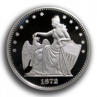 1872 Amazonian Silver Dollar Pattern Commemorative Proof - 2014 Grove Minting photo