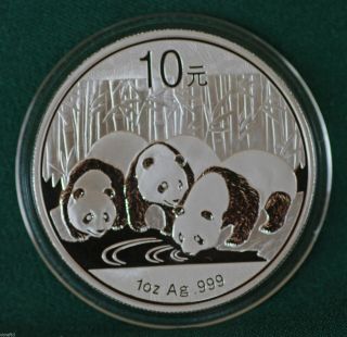 2013 Chinese Panda Proof 0.  999 Silver 10 Yuan Coin photo
