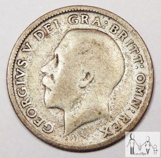1924 Great Britain Good 6 Six Pence 50% Silver.  0455 Asw B81 photo