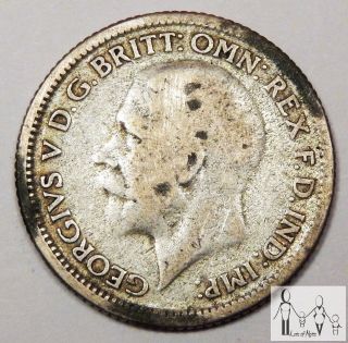 1929 Great Britain Good 6 Six Pence 50% Silver.  0455 Asw B88 photo