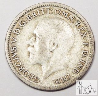 1933 Great Britain Good 6 Six Pence 50% Silver.  0455 Asw B91 photo