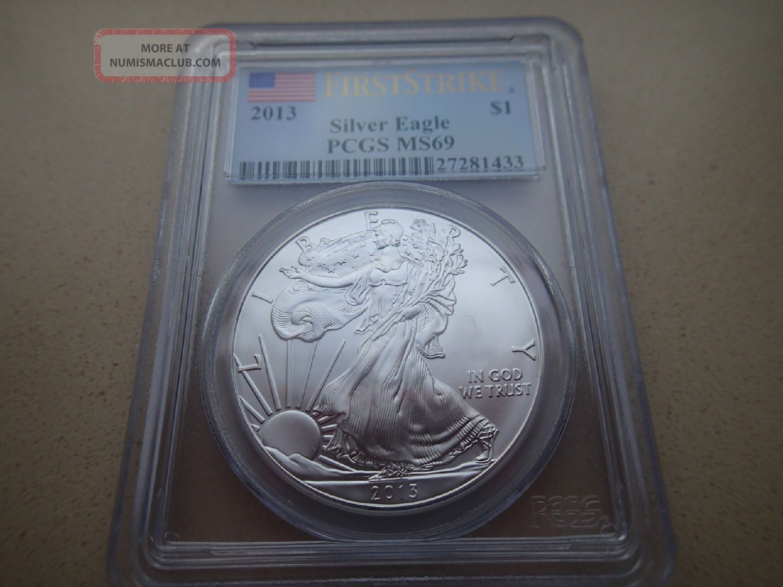 2013 Pcgs Ms69 First Strike Silver Eagle