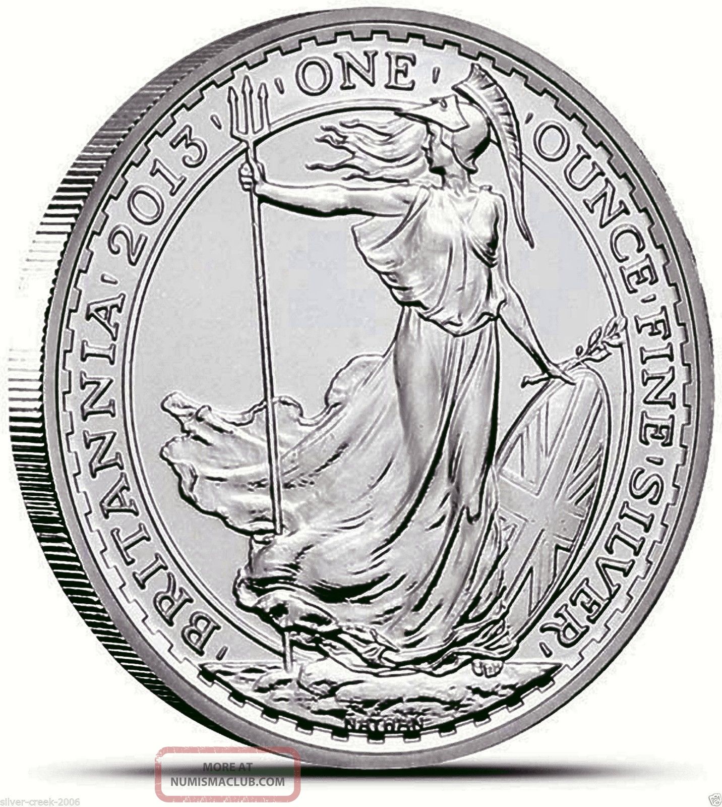 2013 - 1 Oz Britannia £2 Brilliant Uncirculated. 999 Pure Silver Coin