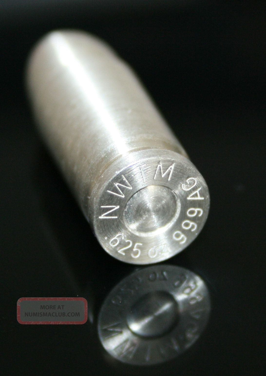 9mm Bullet Silver Bullion Round. 625 Troy Ounce. 999 Fine Silver 1 Oz