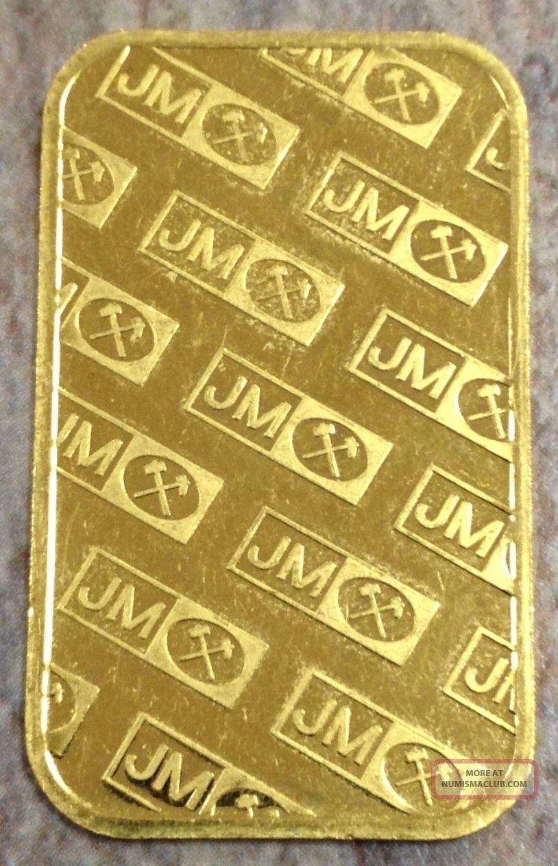 Johnson Matthey 1/2 Ounces Troy. 9999 Fine Gold Priced To Sell