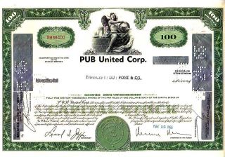 Pub United Corp Ny 1965 Stock Certificate photo