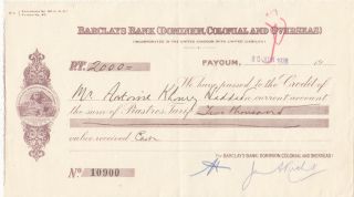 Checks Egypt Vintage Uk Gb Barclays Bank Dominion Colonial Overseas 1938 Look photo