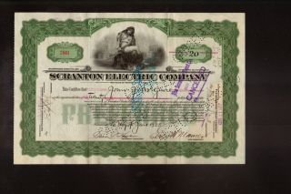 The Scranton Electric Company Pa Dd 1923 Issued To John Mcguire photo