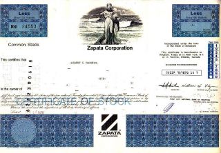 Zapata Corporation 1976stock Certificate photo