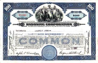Masonite Corporation 1950 Stock Certificate photo