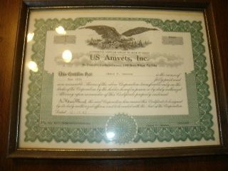 Vintage Us Amvets Inc Shares Certificate James F Reaves 1983 Office Decor photo