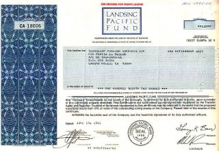 Landsing Pacific Fund 1992 Stock Certificate photo
