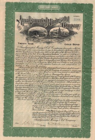 Usa Amalgamated Mining & Oil Company Stock Certificate 1907 photo
