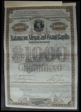 The Kalamazoo Allegan And Grand Rapids Rr Company 1888 photo