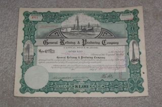 General Refining And Producing Stock Certificate 1917 photo