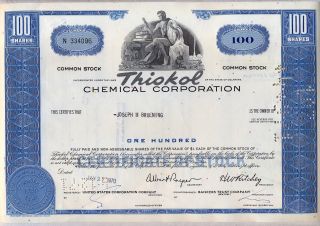Thiokol Chemical Corporation Stock Certificate photo