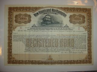 Haven & Northampton Company Bond Stock Certificate Railroad photo