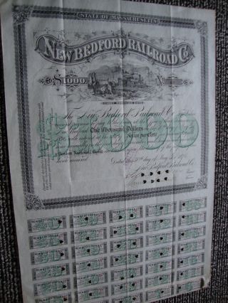 Bedford Ma Railroad Stock Certificate,  Bedford,  Ma photo