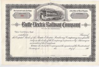 Butte Electric Railway Company. . . .  Early 1900 ' S Unissued Stock Certificate photo
