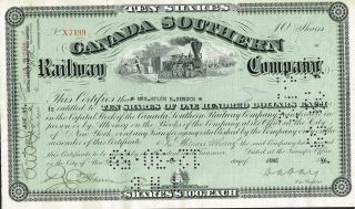 Canada Southern Railway Company Stock Certificate photo