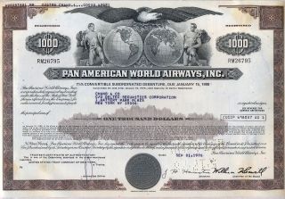 Pan American World Airways Bond Stock Certificate Airline photo