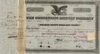 Usa Connecting Railway Company Stock Certificate 1895 photo
