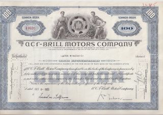 Acf - Brill Motors Company. . . . . .  1955 Stock Certificate photo